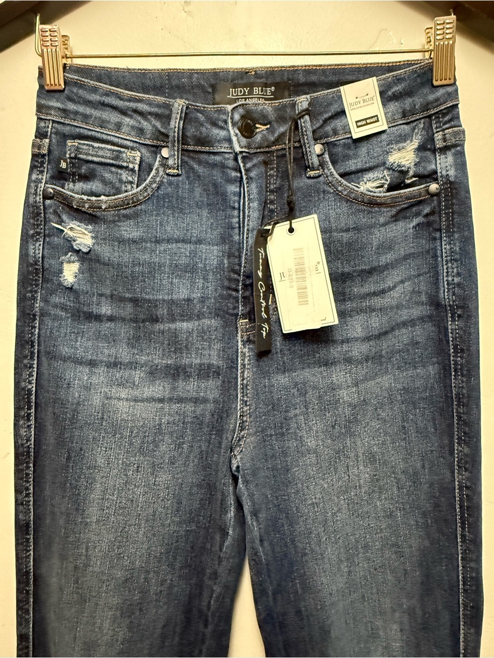 Judy Blue Dark Blue Distressed Flare Jeans